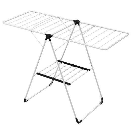 2-Tier Laundry Drying Rack Folding Cloth Rack with Aluminum Frame - Tampa Home & Garden Store