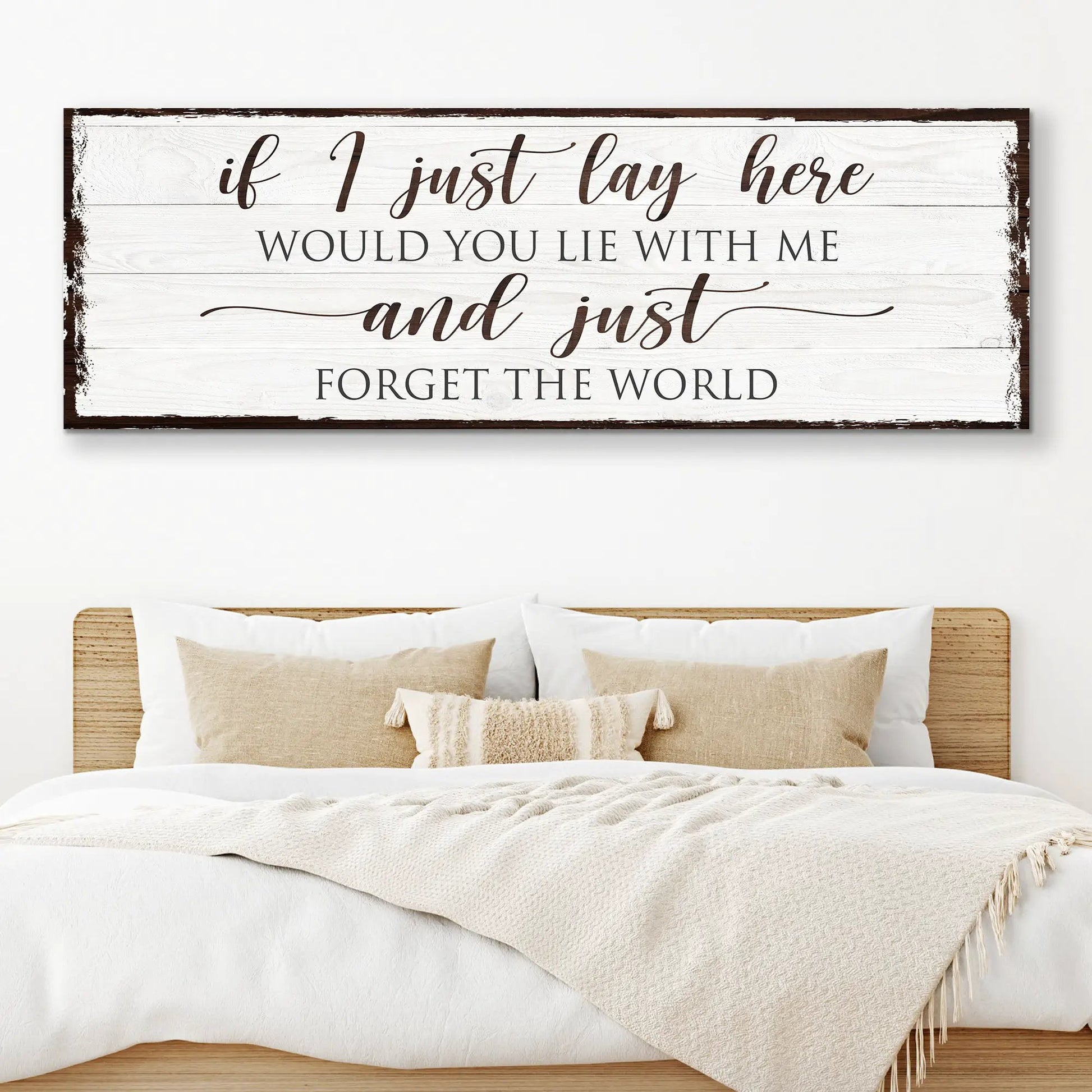 Tailored Canvases crafting canvas sign with whitewashed wood and elegant script typography on Tampa Home & Garden Store