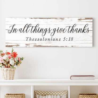 Canvas sign In all things give thanks Thessalonians 5:18 Faith Sign II on Tampa Home & Garden Store