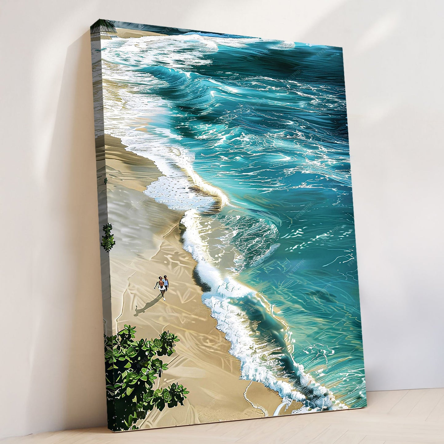 Beachfront Painting Coastal Wall Art II canvas by Tailored Canvases with turquoise waves on Tampa Home & Garden Store