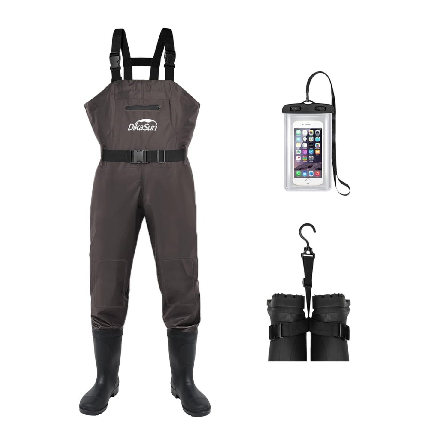 DikaSun brown bootfoot waders with suspenders and belt phone case on Tampa Home & Garden Store on Tampa Home & Garden Store