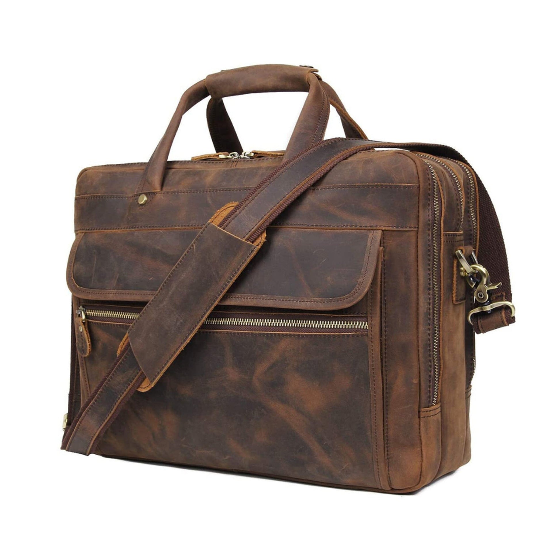 Crazy Horse Leather Briefcase - Tampa Home & Garden Store