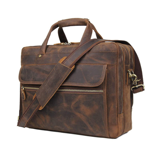 Crazy Horse Leather Briefcase - Tampa Home & Garden Store