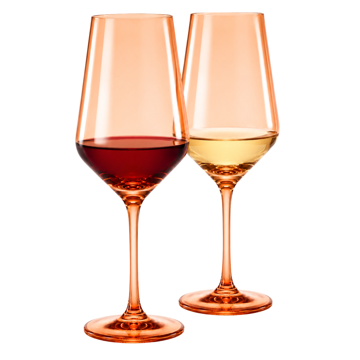 Burnt Orange Stemmed Wine Glassware Set of Two