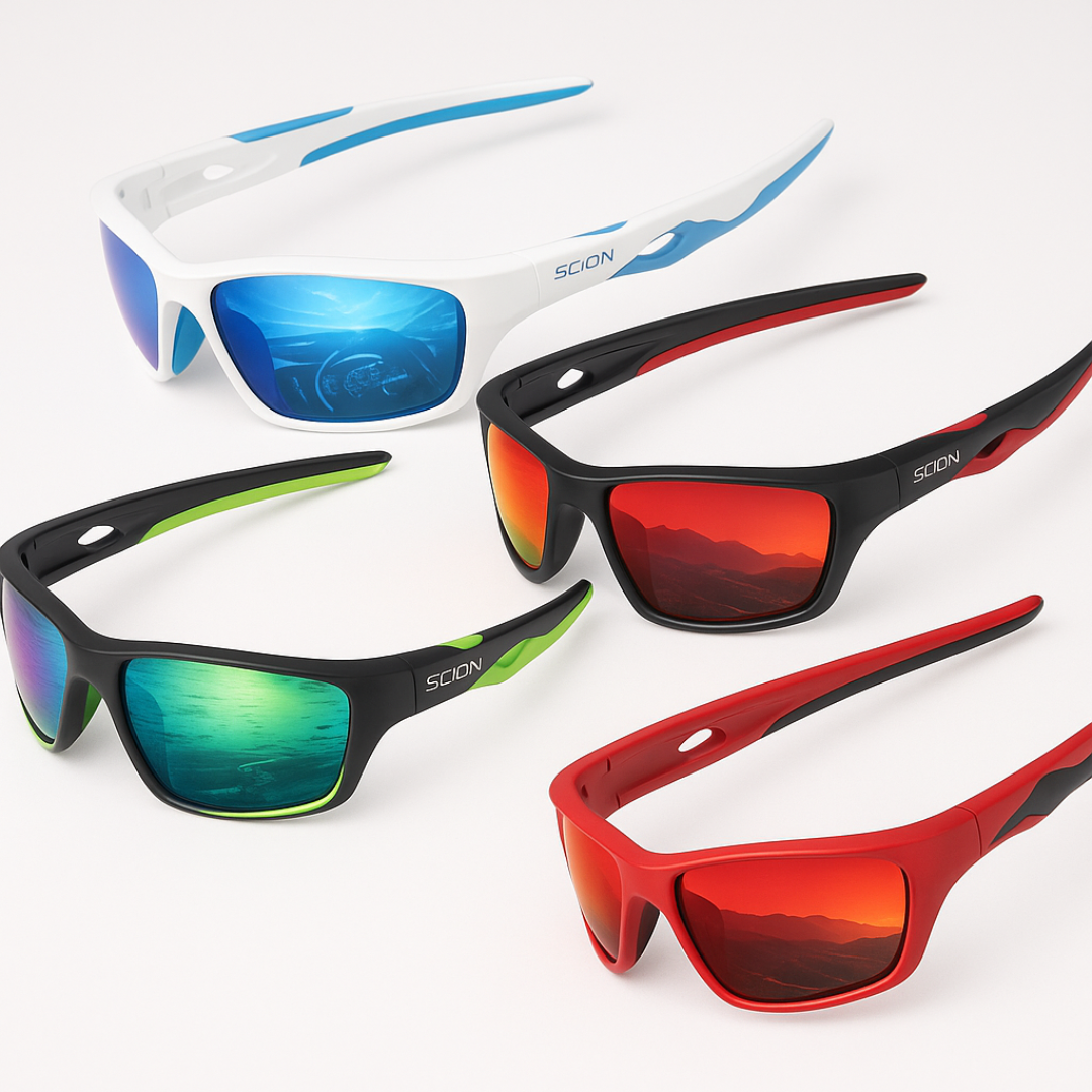 Polarized Impact-Resistant Glasses 4-pack SCION white/blue black/red black/green red/orange on Tampa Home & Garden Store
