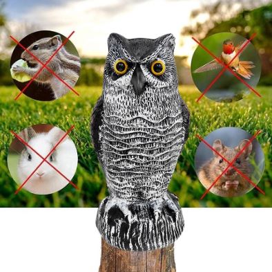 Owl Bird Repellent Decoy Set of 2 Realistic Garden Pest Deterrent - Tampa Home & Garden Store