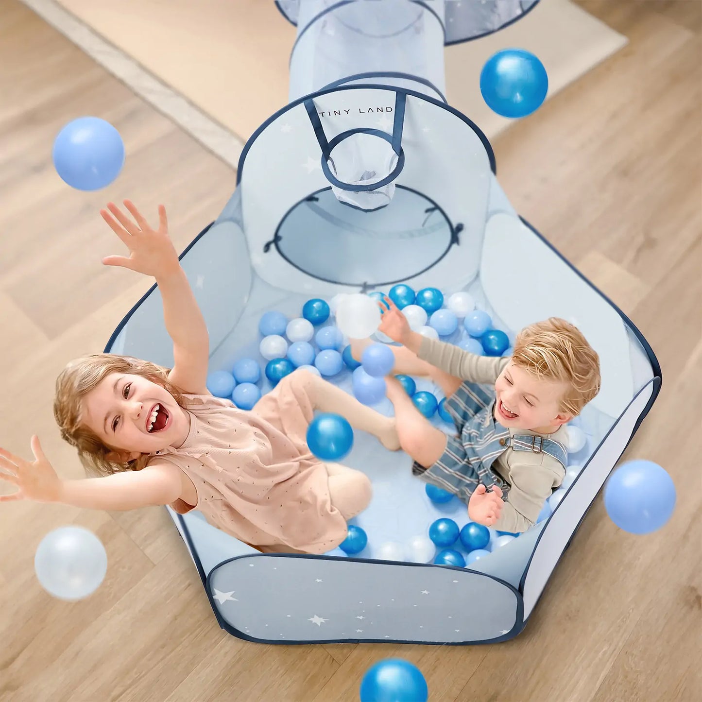 Tiny Land Ocean Ball 200-pc ball pit balls in blue and white hues on Tampa Home & Garden Store