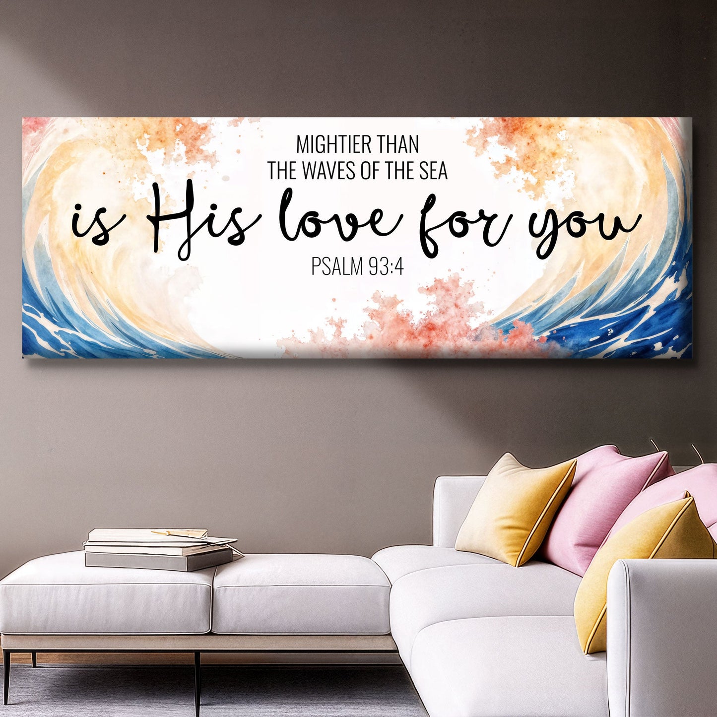 Mightier Than the Waves of the Sea Psalm 93:4 Faith Sign III canvas by Tailored Canvases on Tampa Home & Garden Store