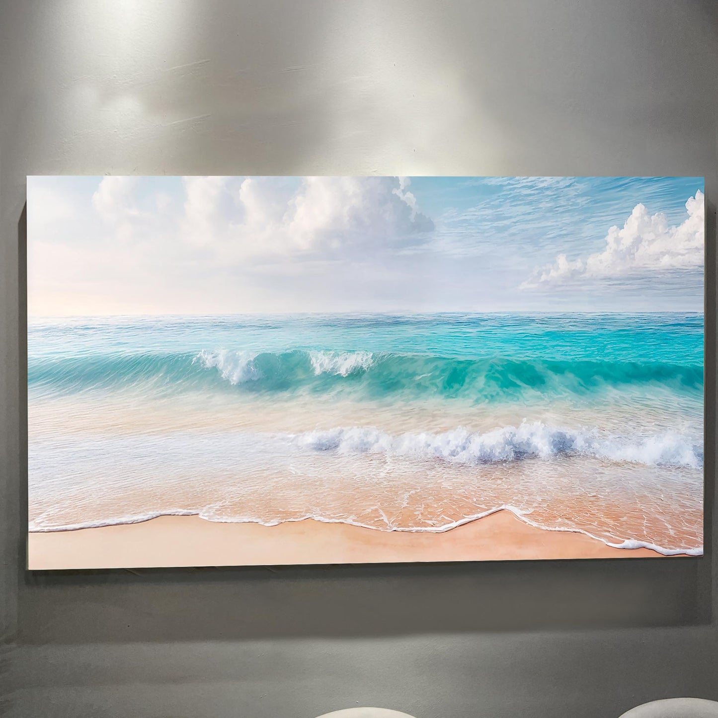 Serene Ocean Wave Coastal Wall Art XII canvas by Tailored Canvases, turquoise sea and pale sky on Tampa Home & Garden Store