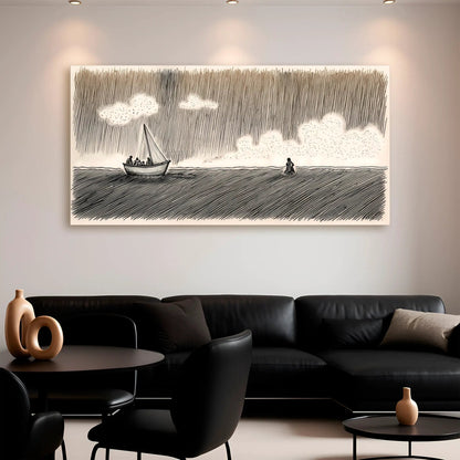 Jesus Walking On Water Faith Wall Art V canvas, Tailored Canvases Crafting Canvas, rainy seascape on Tampa Home & Garden Store