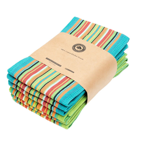 Salsa Stripe Kitchen Towels 28x16 6-pack 100% cotton Organic Cotton Mart on Tampa Home & Garden Store