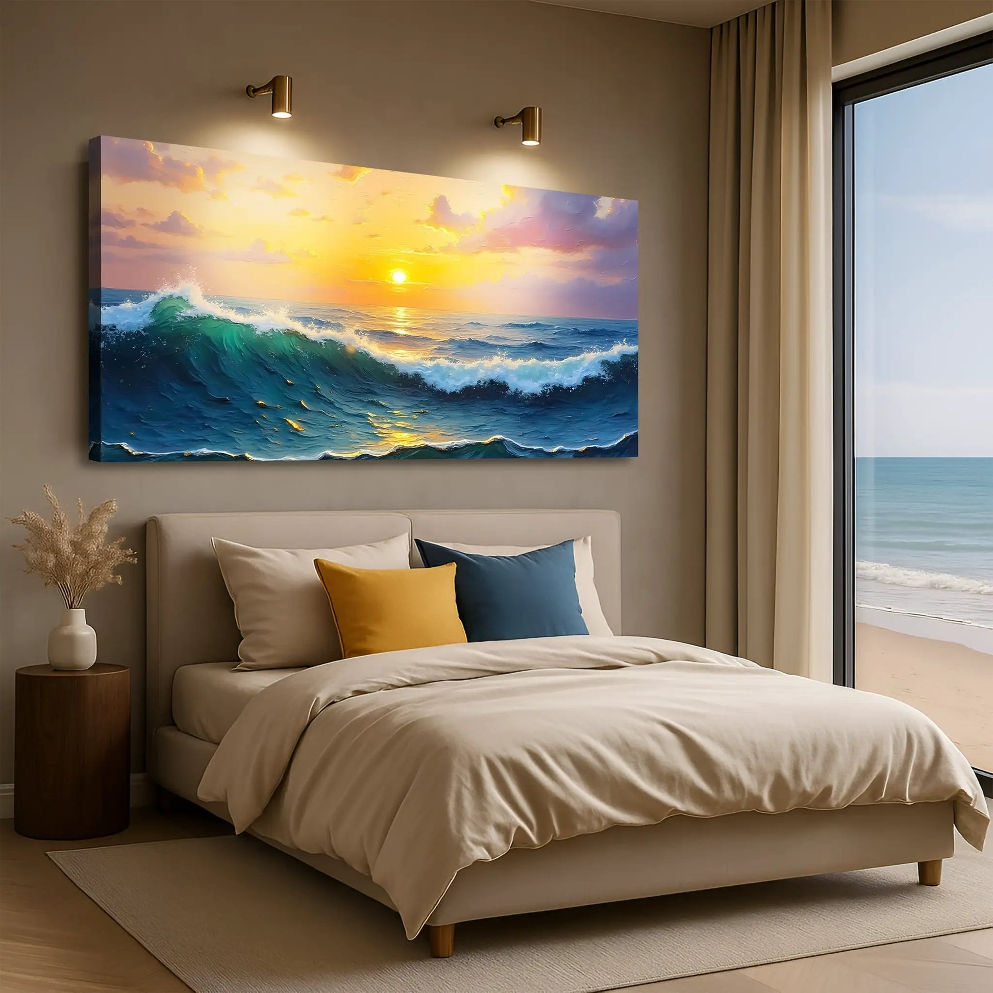 Waterscape Abstract Wall Art XII canvas ocean sunset waves by Tailored Canvases on Tampa Home & Garden Store