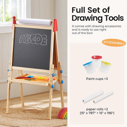 Tiny Land INC 3-in-1 Kids Easel with chalkboard, paper roll, and tray on Tampa Home & Garden Store