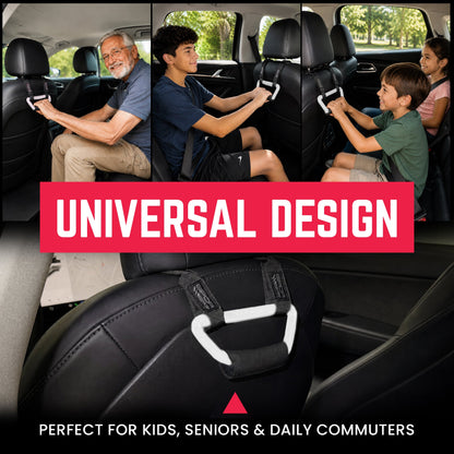 GPCA Back Grip PRO Headrest Handles for TESLA S/3/Y in black with white grips on Tampa Home & Garden Store