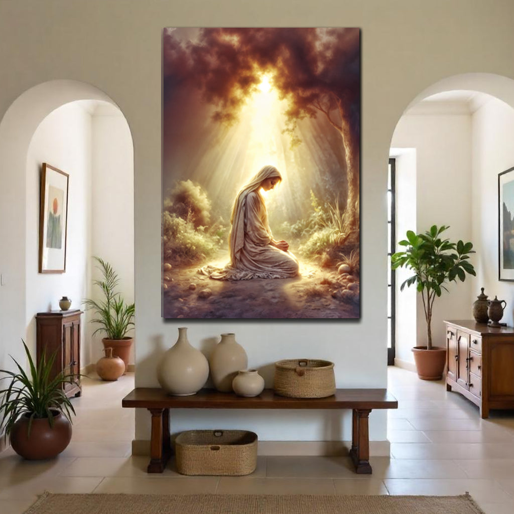 Mary Praying Faith Canvas Crafting Canvas by Tailored Canvases, warm sunbeam embrace on Tampa Home & Garden Store