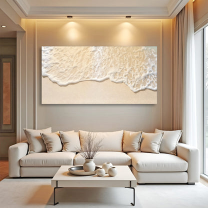 Sandy Waves Wall Art II canvas with beige sandy texture by Tailored Canvases on Tampa Home & Garden Store