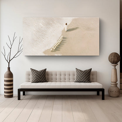 Canvas wall art Jesus The Flock of Sheep Faith showing robed figure guiding flock along dunes on Tampa Home & Garden Store