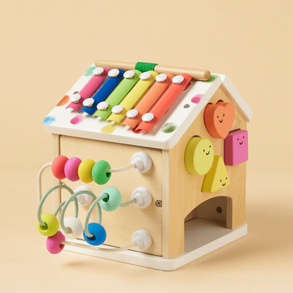 Tiny Land Cottage Activity Cube Rainbow wooden baby toy with colorful top xylophone on Tampa Home & Garden Store