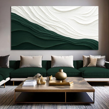 Modern Abstract Minimalist Wall Art IX canvas by Tailored Canvases waves over emerald hills on Tampa Home & Garden Store