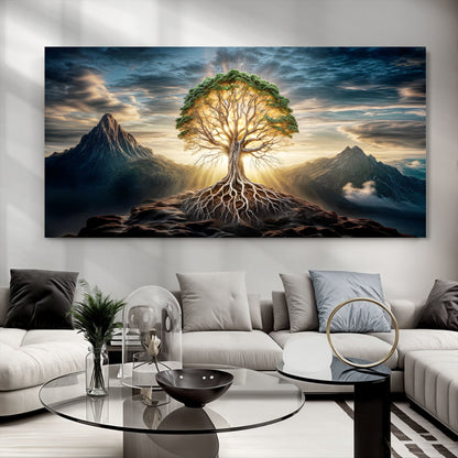 Burning Bush Faith Wall Art VIII canvas by Tailored Canvases; glowing tree with roots on Tampa Home & Garden Store