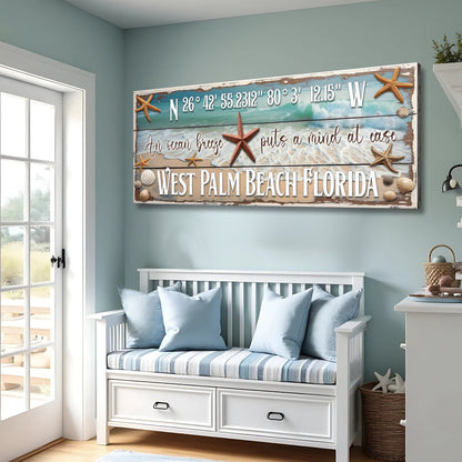 Personalized Beach House Coastal Sign III canvas wall art with weathered wood planks and starfish accents Tailored Canvases on Tampa Home & Garden Store