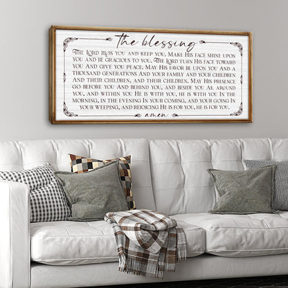 The Blessing Faith Sign canvas by Tailored Canvases, white crafting canvas with wood frame on Tampa Home & Garden Store