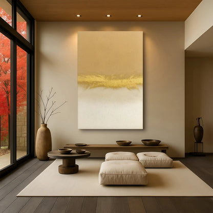 Canvas wall art Minimalist White and Gold by Tailored Canvases beige-to-gold gradient on Tampa Home & Garden Store