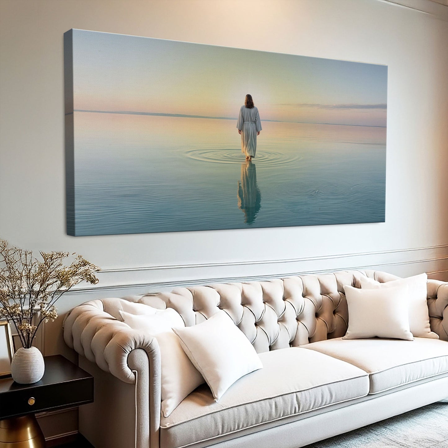 Canvas Reflections Faith XVII by Tailored Canvases seascape with a person standing in water on Tampa Home & Garden Store