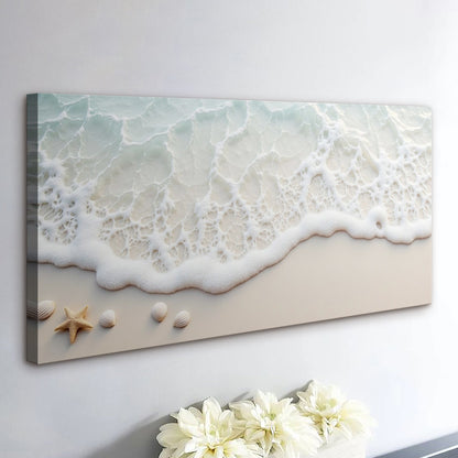 Canvas Serene Ocean Wave Coastal Wall Art X by Tailored Canvases seafoam blues with foamy waves on Tampa Home & Garden Store