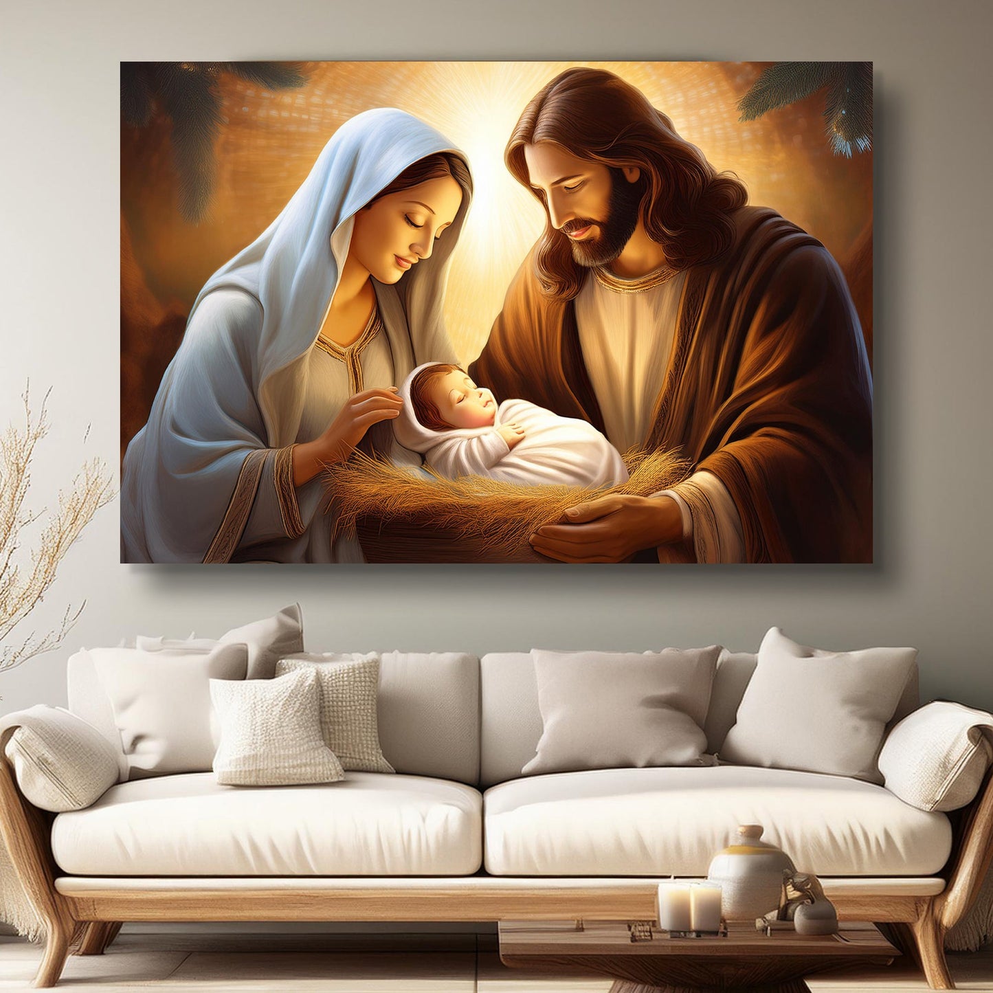 3D Faith Wall Art II crafting canvas by Tailored Canvases Nativity scene in warm gold tones on Tampa Home & Garden Store