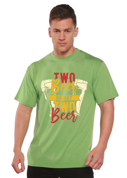 Two Beer Men's Bamboo Viscose/Organic Cotton Short Sleeve Graphic T-Shirt green beer print on Tampa Home & Garden Store