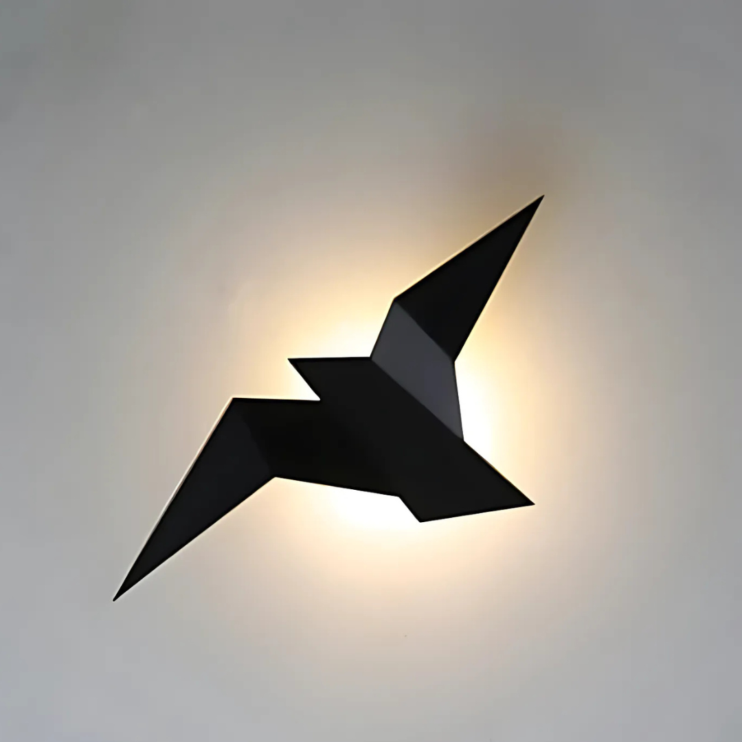 Origami LED Wall Lamp, black geometric wall light fixture by Moktan Sabai on Tampa Home & Garden Store