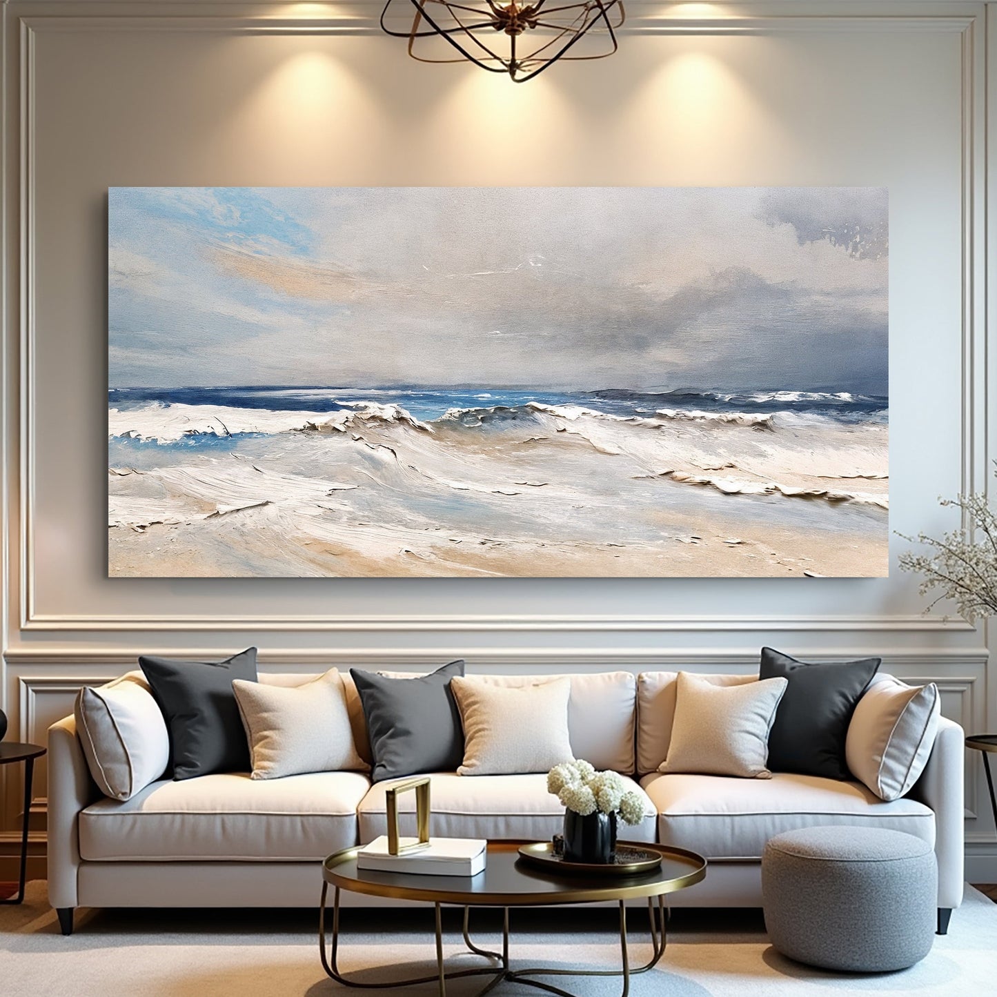 Canvas Serene Ocean Wave Coastal Wall Art IX by Tailored Canvases in blue gray seascape on Tampa Home & Garden Store