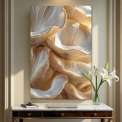 Nature in Motion Wall Art canvas by Tailored Canvases, abstract beige cream ridged texture on Tampa Home & Garden Store