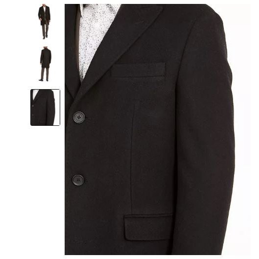 Calvin Klein Mens Malibu Slim Black Overcoat