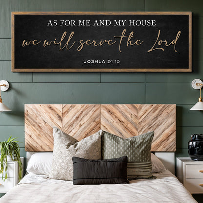 Tailored Canvases canvas Faith Sign III As For Me And My House We Will Serve The Lord on black on Tampa Home & Garden Store