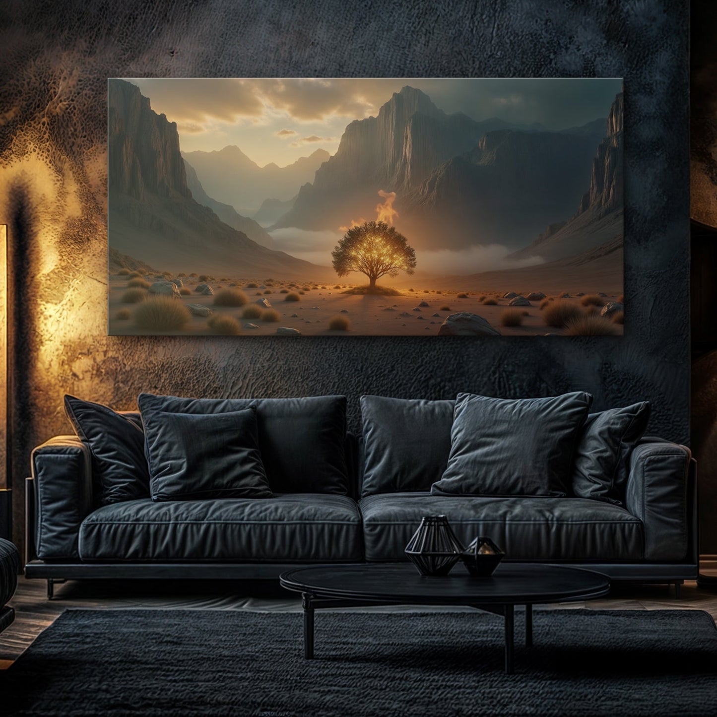 Burning Bush Faith Wall Art XII canvas by Tailored Canvases; desert scene with lone glowing tree on Tampa Home & Garden Store