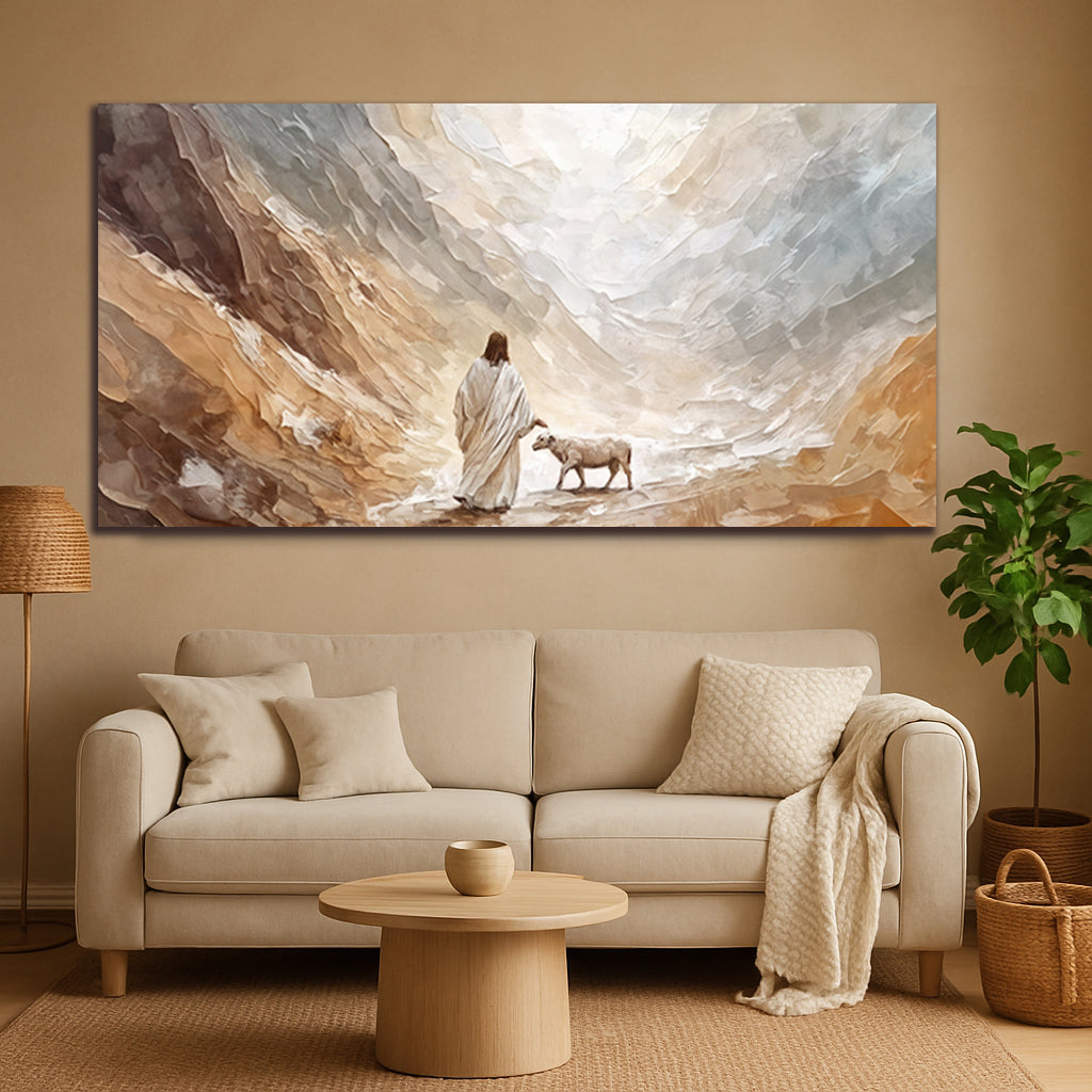 Shepherd’s Path Faith Wall Art canvas in warm beige desert canyon scene by Tailored Canvases on Tampa Home & Garden Store