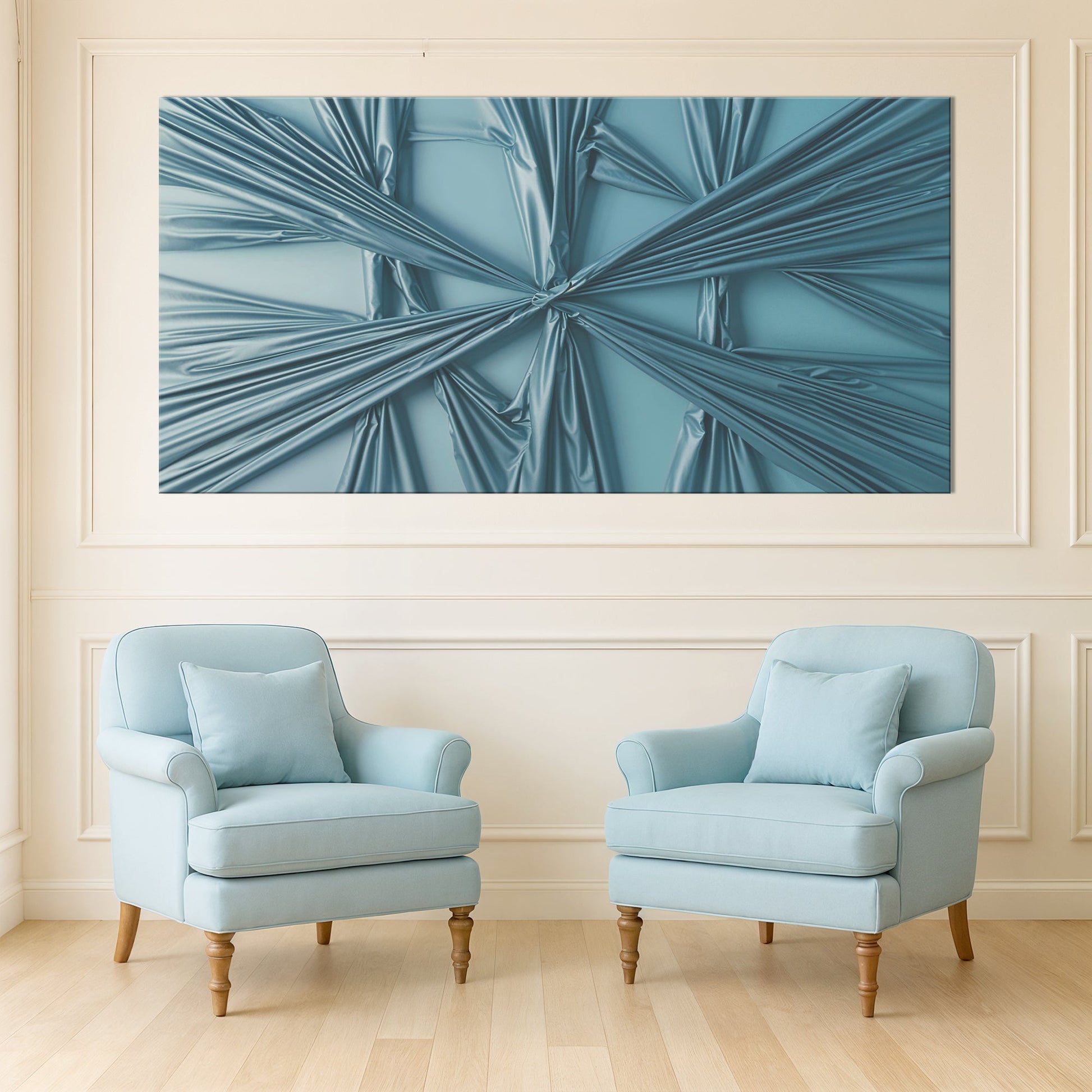 Modern Abstract Minimalist Wall Art V canvas in blue tones by Tailored Canvases on Tampa Home and Garden Store