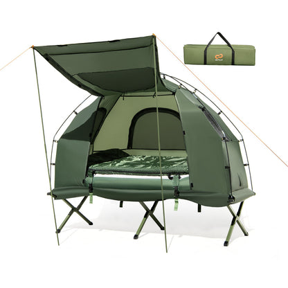 GemGear 1-Person folding camping tent with sunshade and air mattress, green, carry bag included on Tampa Home & Garden Store