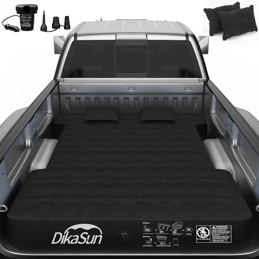 Dikasun Outdoor truck bed air mattress 6.0-6.5 ft, black with pump kit and pillows on Tampa Home & Garden Store