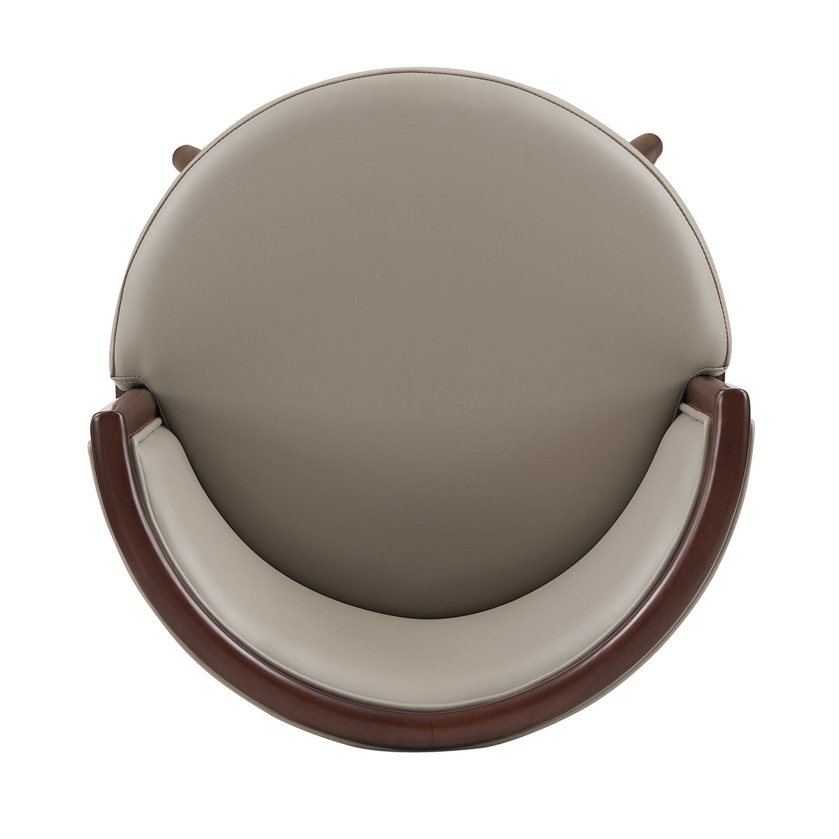 Evalyn Counter Stool beige upholstery curved back with dark wood arms counter height on Tampa Home & Garden Store