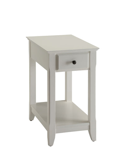 Bertie Accent Table white with single drawer, black knob, lower shelf HouseOfZazla on Tampa Home & Garden Store