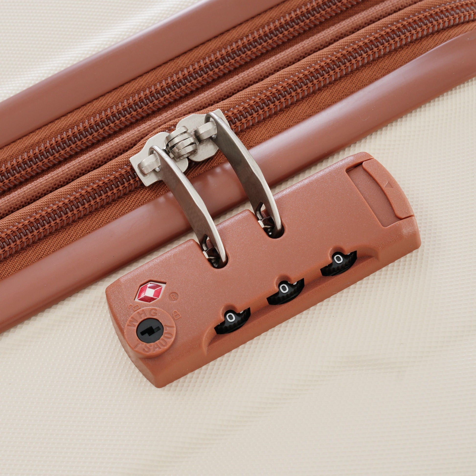 HouseOfZazla 2-piece brown ABS expandable luggage set with TSA lock on Tampa Home & Garden Store