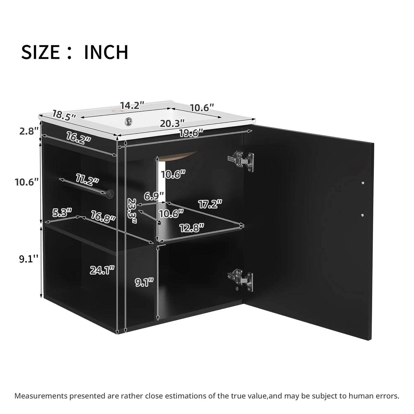 Modern Wall Mount Bath Cabinet With Side Shelf