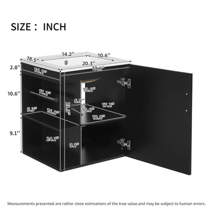 Modern Wall Mount Bath Cabinet With Side Shelf
