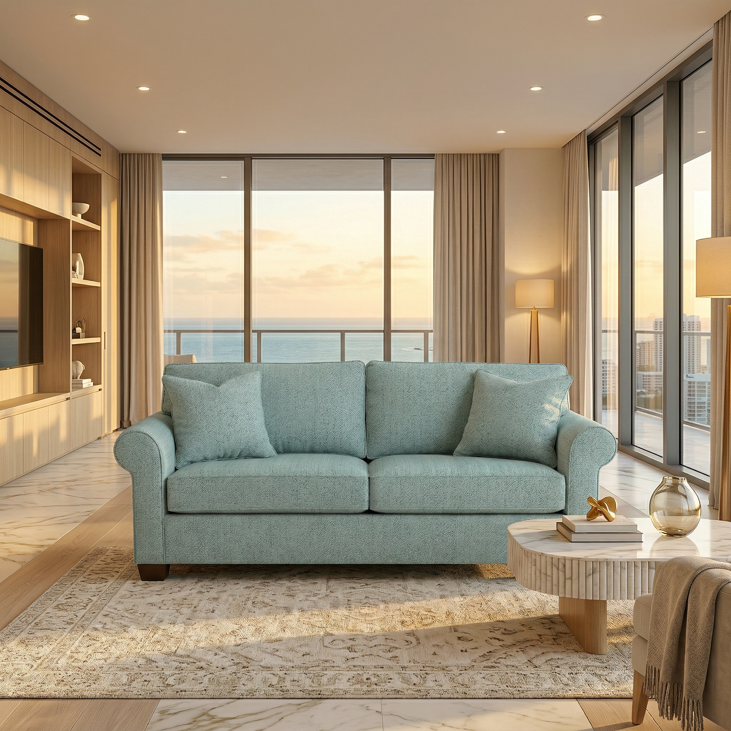 Irlanda Sofa and Hardwood Frame with Custom Fabric