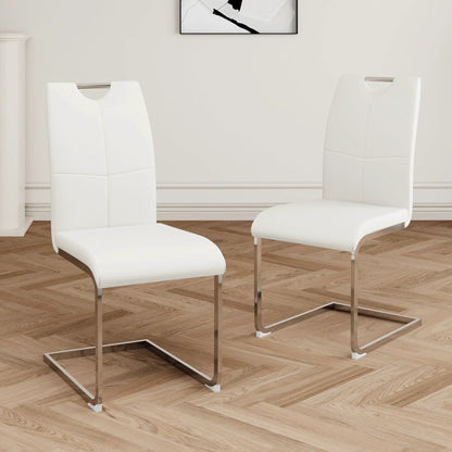 Dining Chairs with Padded Seat and Metal Legs