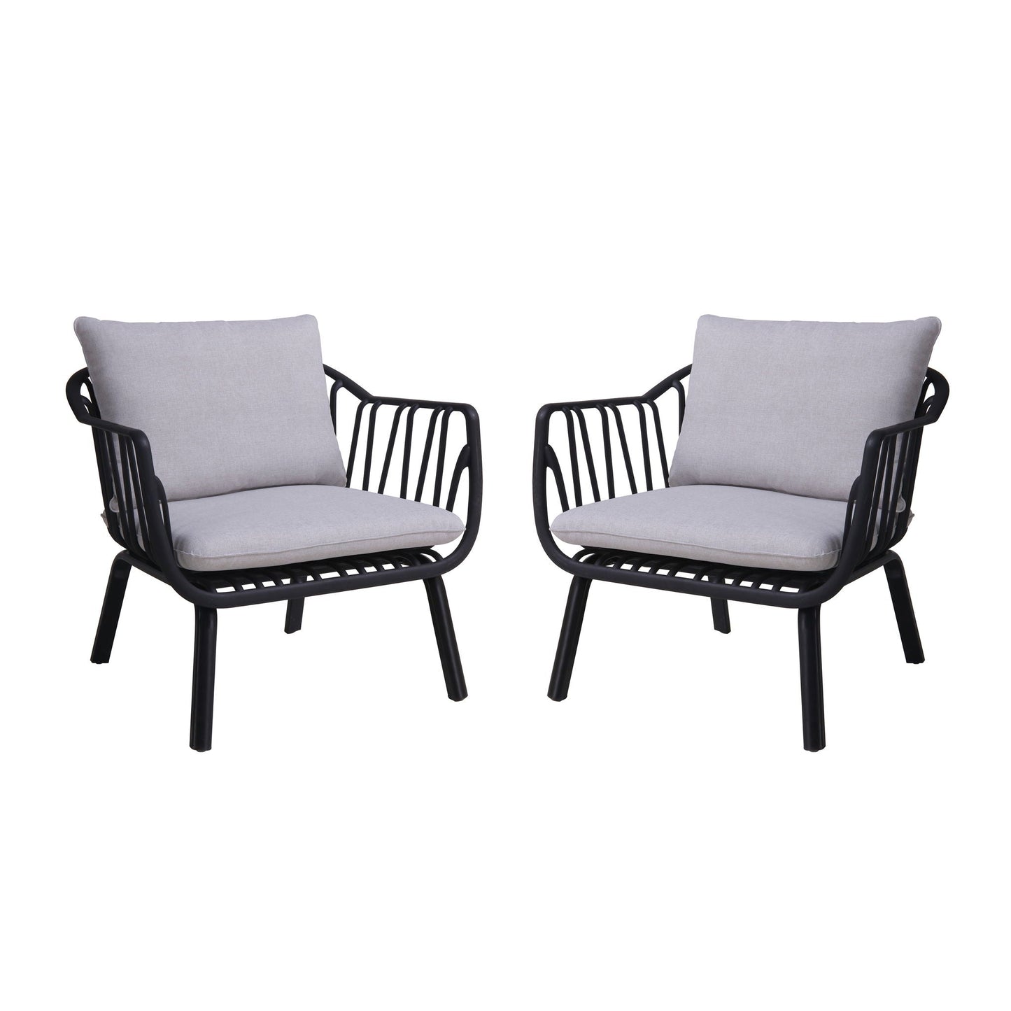 Huron Outdoor Resin Club Chair Set of Two