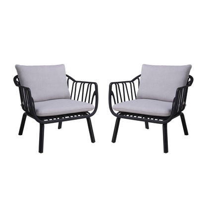 Huron Outdoor Resin Club Chair Set of Two